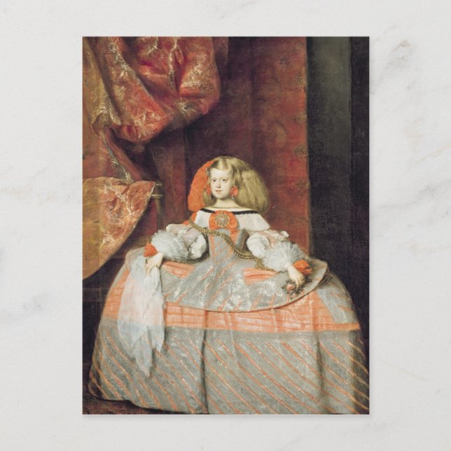 Die Infanta Maria Marguerita in Rosa Postkarte (Vorderseite)