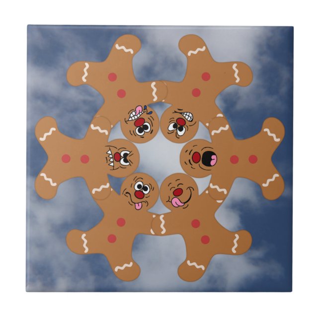 "Die Ingwer-Jungen-" Lebkuchen Skydiving Bildung Fliese (Vorderseite)