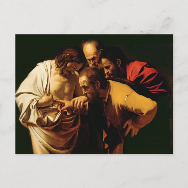 Die Inkredulität von St. Thomas, 1602-03 Postkarte (Vorderseite)
