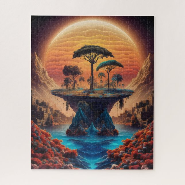 Die Insel bei Sonnenuntergang. (Vertikal)