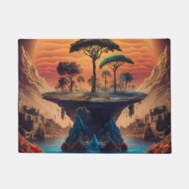 Die Insel bei Sonnenuntergang. Fußmatte