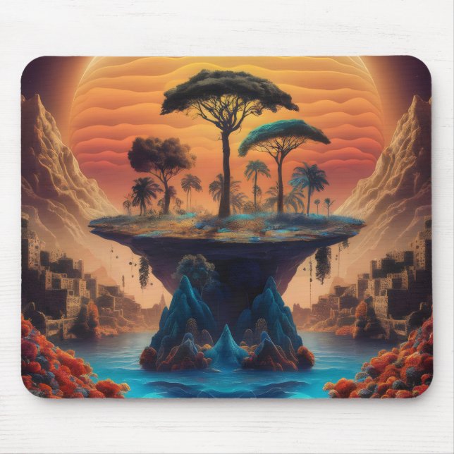 Die Insel bei Sonnenuntergang. Mousepad (Vorne)