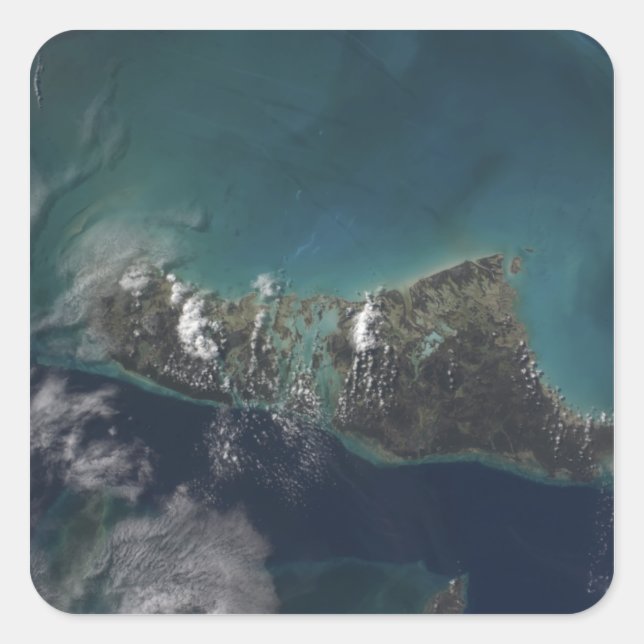 Die Insel der Bahamas-Andros Quadratischer Aufkleber (Vorderseite)