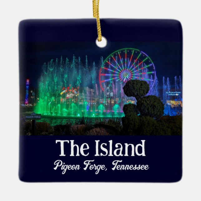 Die Insel in Taubenschmiede, Tennessee-Ornament Keramikornament (Vorderseite)