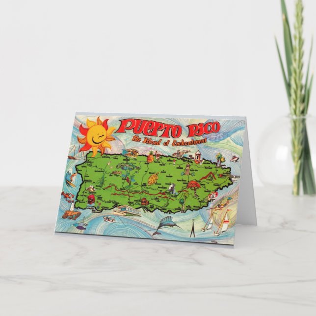 Die Insel Puerto Rico Grußkarte Karte (Vorderseite)