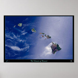 Die Inseln von Hawaii Satellitenposter Poster