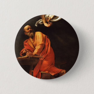 Die Inspiration von Saint Matthew, Caravaggio Button
