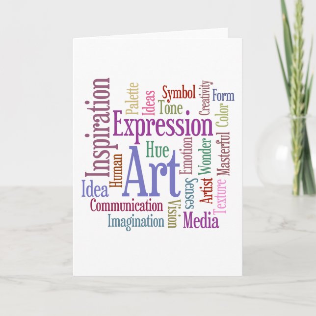 Die Inspirations-Wort-Kunst des kreativen Karte (Vorderseite)
