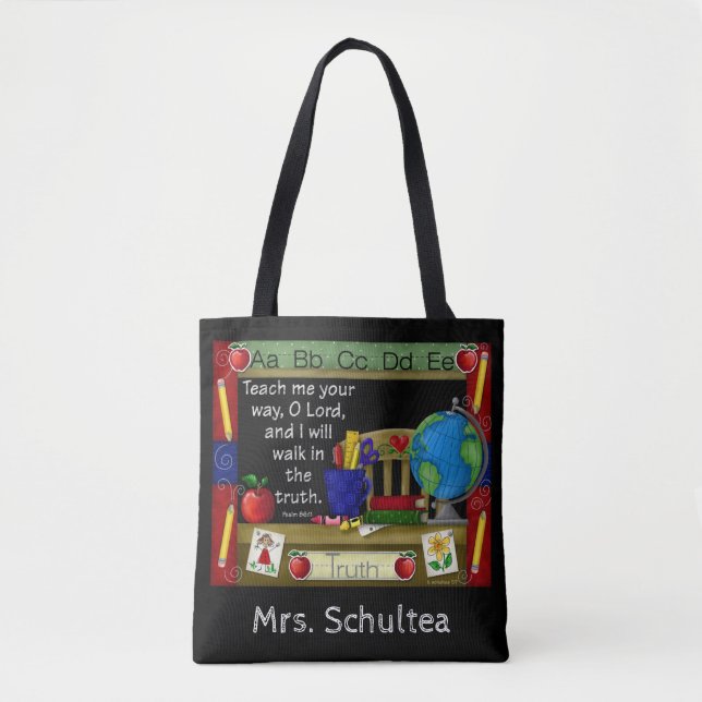 Die inspirierter Lehrer-personalisierte Tasche (Vorderseite)
