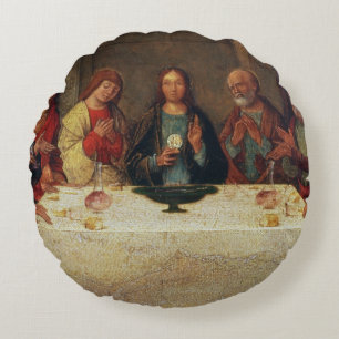 Die Institution des heiligen Abendmahl, c.1490 Rundes Kissen