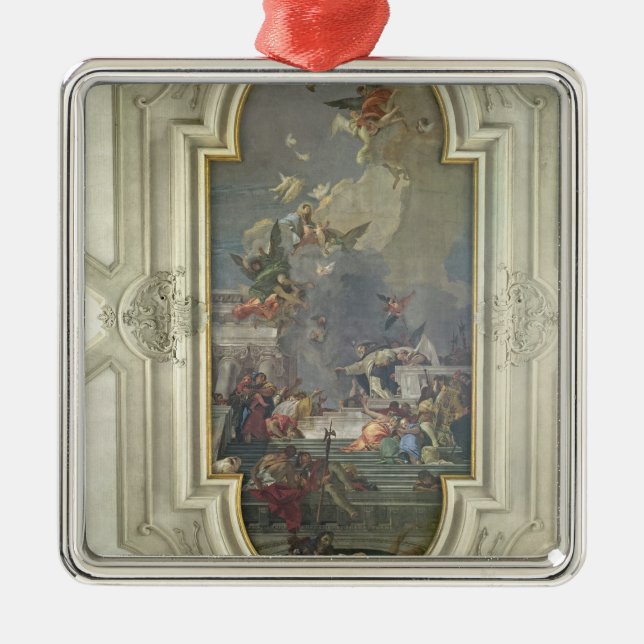 Die Institution des Rosenbeetes durch St Dominic Silbernes Ornament (Vorne)
