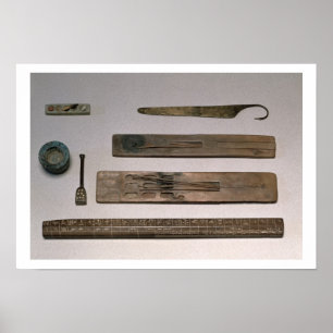 Die Instrumente eines Schreibers (Holz, Elfenbein, Poster