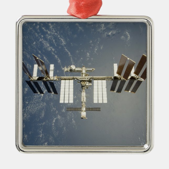 Die Internationale Raumstation fällt zurück Silbernes Ornament (Vorne)