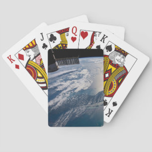 Die Internationale Raumstation über dem Atlantik Spielkarten