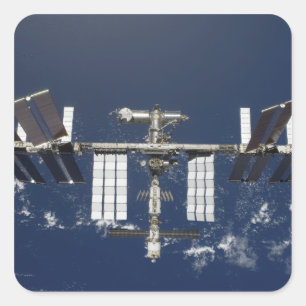 Die internationale Weltraumstation 4 Quadratischer Aufkleber