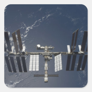 Die internationale Weltraumstation 5 Quadratischer Aufkleber