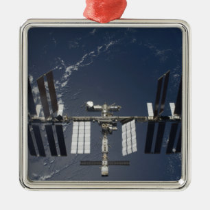 Die internationale Weltraumstation 5 Silbernes Ornament