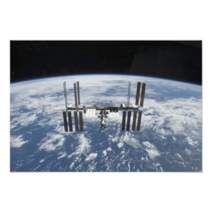 Die internationale Weltraumstation in der Bahn Fotodruck
