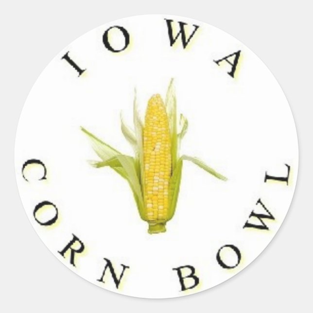 Die Iowa-Maisschale Runder Aufkleber (Vorderseite)