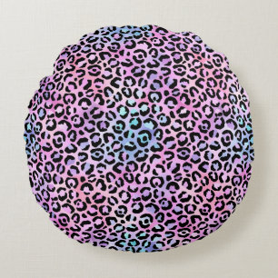Die Iridescent Leopard Serie Design 4 Rundes Kissen