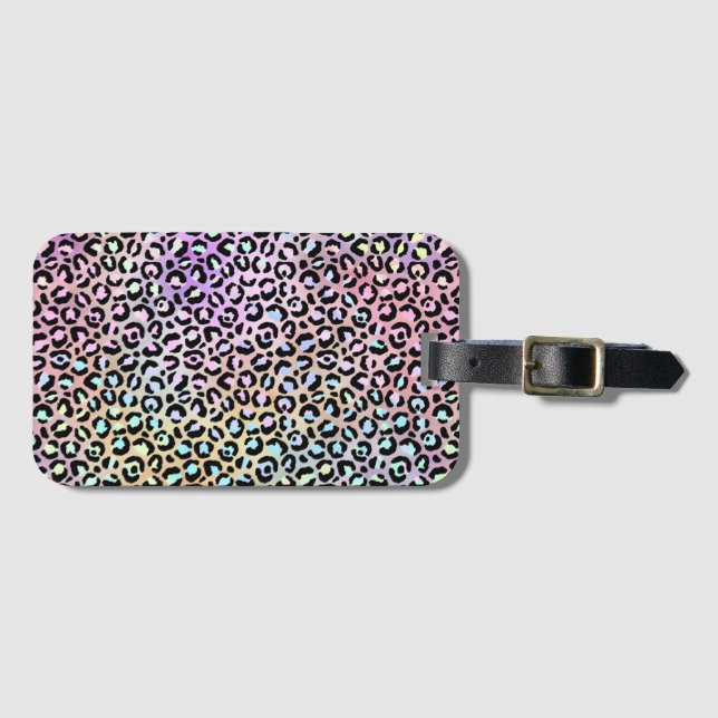 Die Iridescent Leopard Serie Design 6 Gepäckanhänger (Vorderseite (Horizontal))