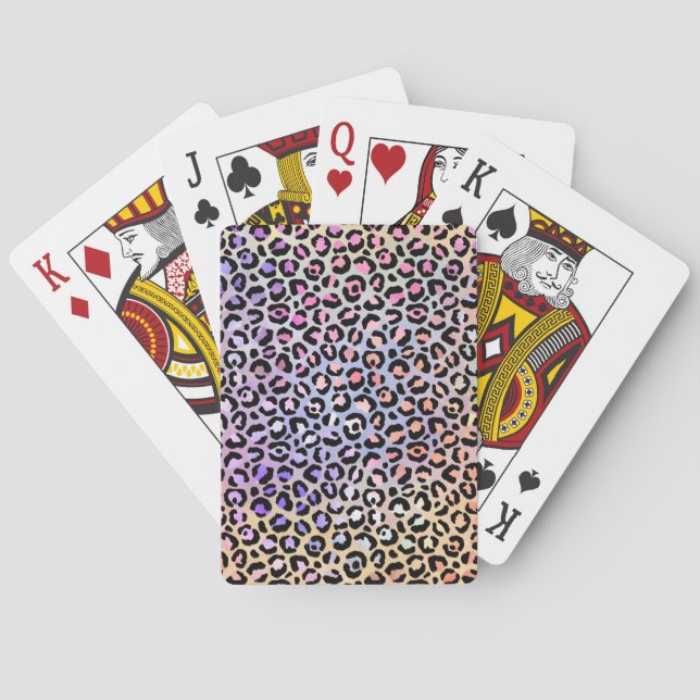 Die Iridescent Leopard Serie Design 7 Spielkarten (Rückseite)