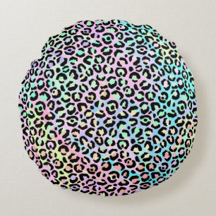 Die iridierende Leopard-Serie Design 5 Rundes Kissen