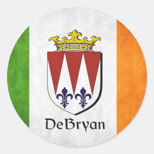 Die irische Flagge DeBryan Runder Aufkleber (Vorderseite)