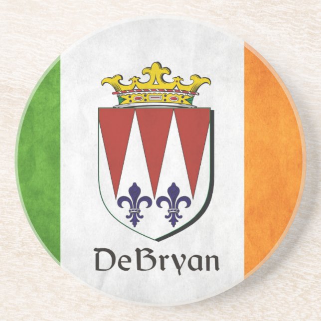 Die irische Flagge DeBryan Sandstein Untersetzer (Vorne)
