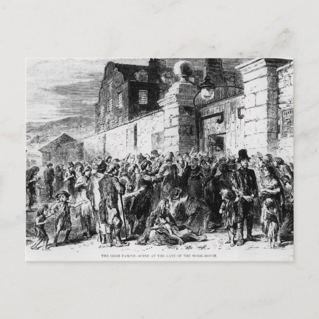 Die irische Hungersnot Postkarte (Vorderseite)