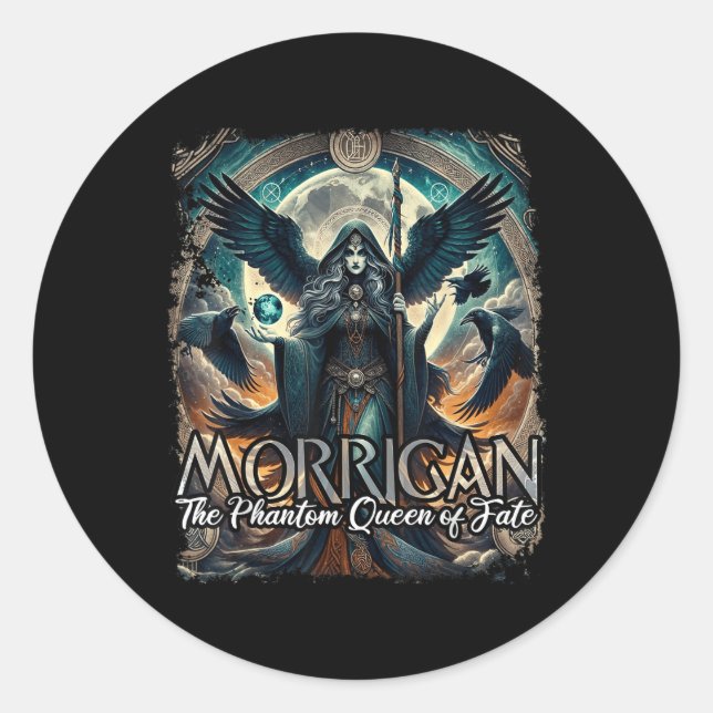 Die irische keltische Mythologie der Morrigisten r Runder Aufkleber (Vorderseite)