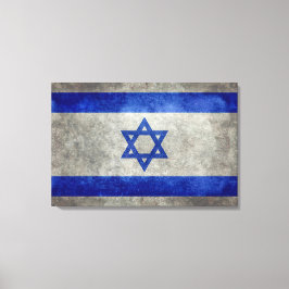 Die israelische Nationalflagge auf Steinstruktur Leinwanddruck