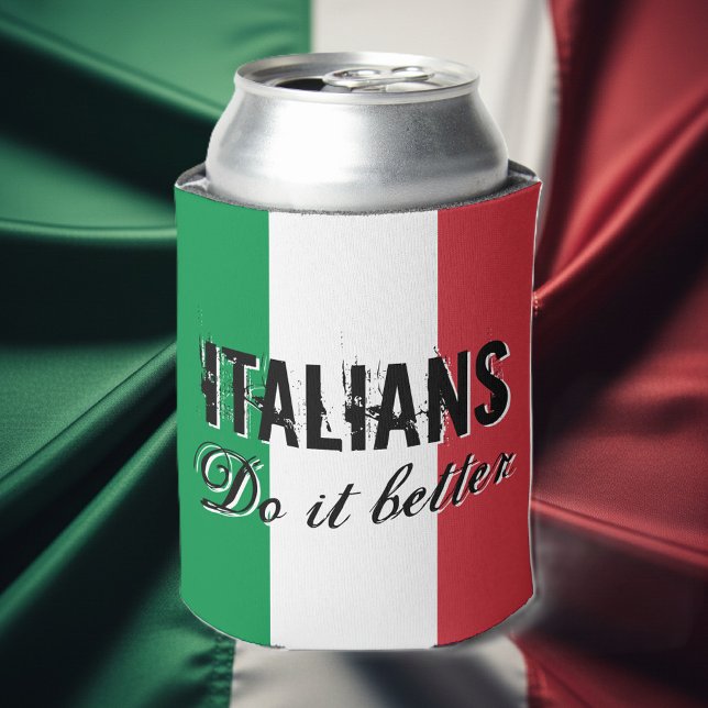 Die Italiener tun es besser, wenn sie mit der ital Dosenkühler (Italian flag can cooler)