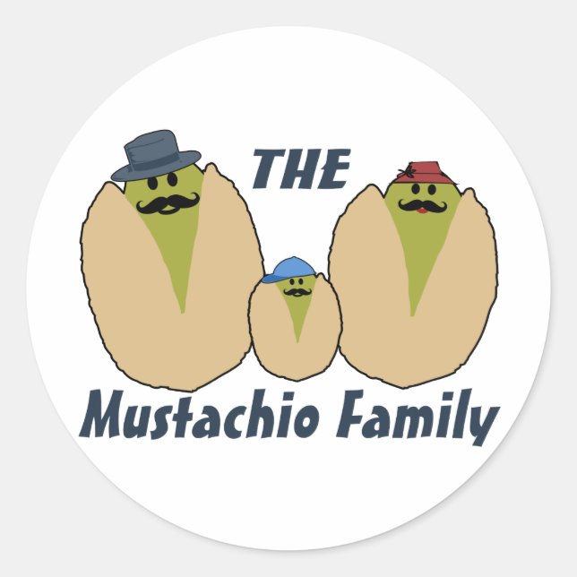 Die italienische Familie Mustachio Runder Aufkleber (Vorderseite)