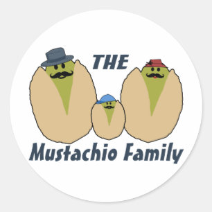 Die italienische Mustachio-Familie Runder Aufkleber
