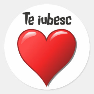 Die iubesc - Ich Liebe Sie auf Rumänisch Runder Aufkleber