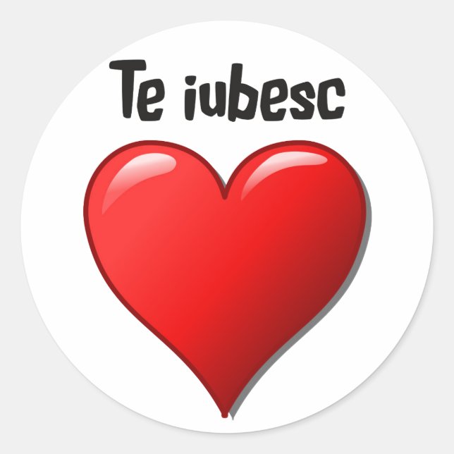 Die iubesc - Ich Liebe Sie auf Rumänisch Runder Aufkleber (Vorderseite)