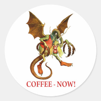 DIE JABBERWOCKY FORDERT JETZT KAFFEE! RUNDER AUFKLEBER