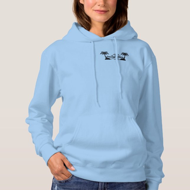 Die Jacke hellblauer CruizeTown Frauen Hoodie (Vorderseite)