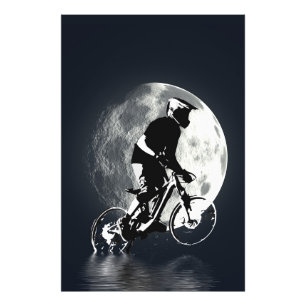 Die Jagd auf den Mond - Mountainbiker Fotodruck