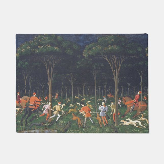 Die Jagd im Wald (von Paolo Uccello) Fußmatte (Vorderseite)