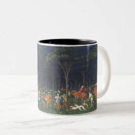 Die Jagd im Wald (von Paolo Uccello) Zweifarbige Tasse