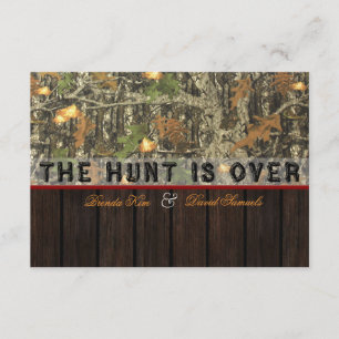 Die Jagd ist über die Camouflage Holzhochzeit Einl Einladung