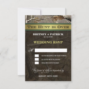 Die Jagd ist über die Jagd Camouflage Hochzeitskar RSVP Karte
