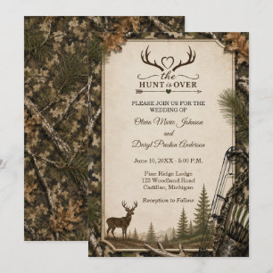 Die Jagd ist vorbei Camouflage Hochzeitseinladung Einladung