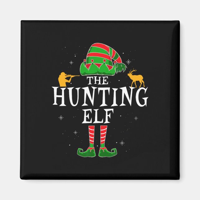Die Jagdelf-Gruppe passt Familie Weihnachten Hu Magnet (Vorne)