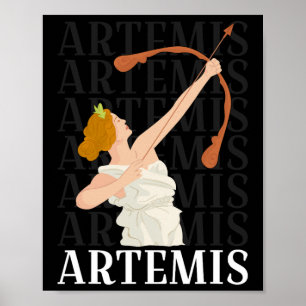 Die Jagdgöttin Artemis und der griechische Mond Poster