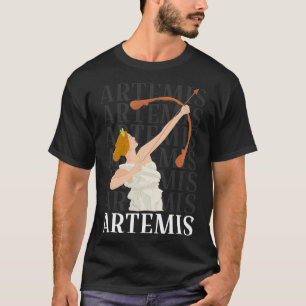 Die Jagdgöttin Artemis und der griechische Mond T-Shirt