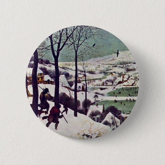 Die Jäger im Schnee, durch Bruegel D. Ä. Pieter Button (Vorderseite)