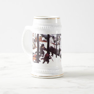 "Die Jäger im Schnee" Weihnachtsgeschenk der Fine  Bierglas